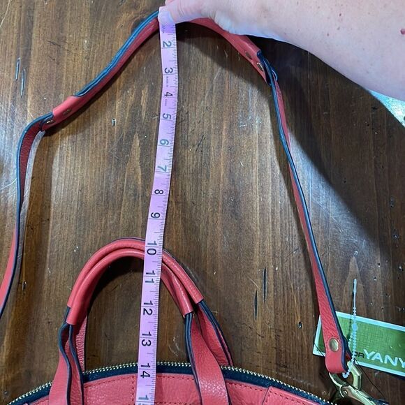 orYANY Jennah Orange Leather Convertible Satchel - Picture 12 of 13